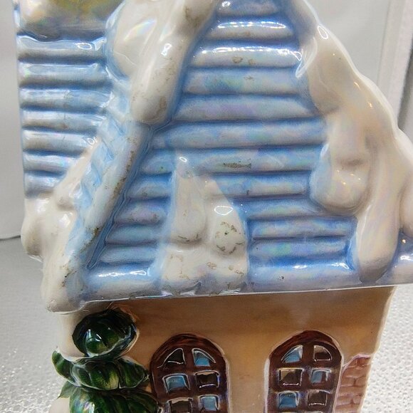 Snow Covered Christmas Cottage Tealight Candle Holder Winter Holiday Decor - Picture 4 of 14